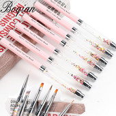 BQAN Glitter Handle Nail Art Kist Liner Kist Manicure Acrylic Nails Okrugli gel kist Crtanje noktiju s tekućinom