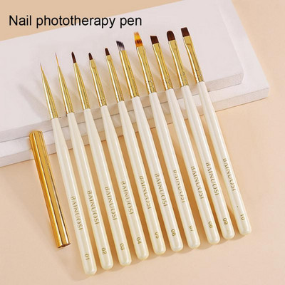 2PCS Комплект четки за нокти Маникюрна гел четка за ноктопластика Nail Brush Инструмент за маникюр Акрилна течна пудра Carving Gel Brush Liner Brush