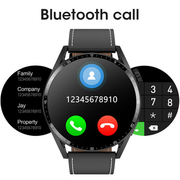 Έξυπνο ρολόι μεγάλης οθόνης 1,5 ιντσών για ανδρικό έξυπνο ρολόι Xiaomi Huawei GT3 Android Bluetooth Κλήση IP68 Blood Pressure Fitness Tracker