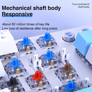AULA F3001 2.4G Безжична Bluetooth Кабелна Клавиатура с три режима Механична игра Офис Безжична подсветка Клавиатура с 87 клавиша