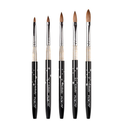 1vnt Kolinsky Sable akrilinis šepetėlis Nagų dailės šepetėlis UV geliui Carving Pen Brush Skysta pudra „pasidaryk pats“ nagų piešimo manikiūro šepetėlių rinkinys