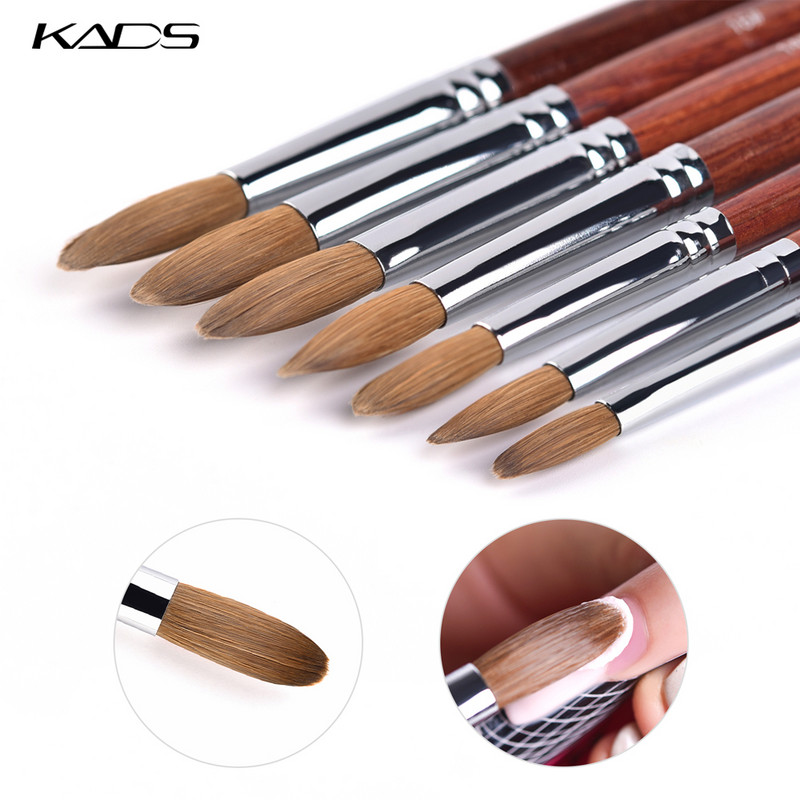 1vnt Kolinsky Sable akrilinis šepetėlis Nagų dailės šepetėlis UV geliui Carving Pen Brush Skysta pudra „pasidaryk pats“ nagų piešimo manikiūro šepetėlių rinkinys