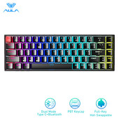 AULA F3068 Gaming Mechanical Keyboard Support Πληκτρολόγιο Bluetooth / Type-C Πληκτρολόγιο με δυνατότητα εναλλαγής για Android Φορητός υπολογιστής Windows ipad