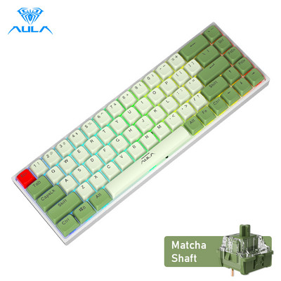 AULA F3068 Gaming Mechanical Keyboard Support Πληκτρολόγιο Bluetooth / Type-C Πληκτρολόγιο με δυνατότητα εναλλαγής για Android Φορητός υπολογιστής Windows ipad