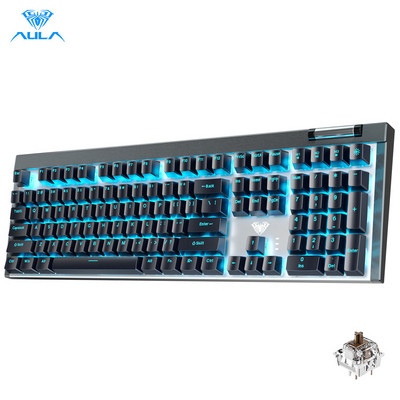 AULA F3050 2.4G + laidinė dvigubo režimo 108 klavišų žaidimų mechaninė klaviatūra, šalta šviesa kompiuterių žaidėjams