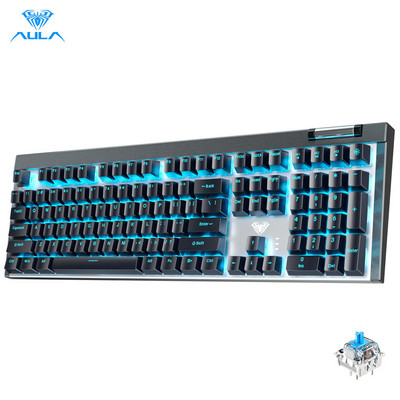 AULA F3050 2.4G + laidinė dvigubo režimo 108 klavišų žaidimų mechaninė klaviatūra, šalta šviesa kompiuterių žaidėjams