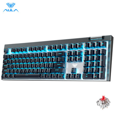 AULA F3050 2.4G + laidinė dvigubo režimo 108 klavišų žaidimų mechaninė klaviatūra, šalta šviesa kompiuterių žaidėjams