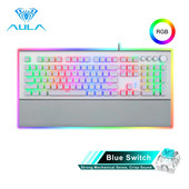AULA L2098 RGB tipkovnica Gaming Mehanička tipkovnica Plavi prekidač Žičana Anti-ghosting Tipkovnica s kristalnim pozadinskim osvjetljenjem za prijenosno računalo