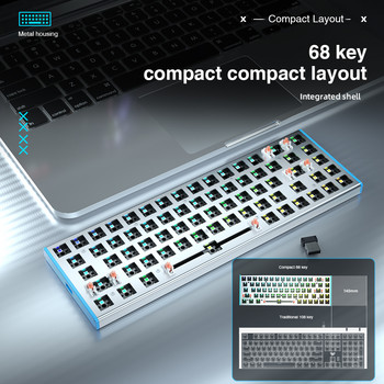 AULA F3368 клавиатура Направи си сам Hotswap клавиатура кабелна/Bluetooth/2.4G 68 клавиша клавиатура с LED подсветка за MAC/I0S/Android/Windows/ipad