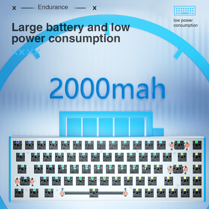 AULA F3368 Πληκτρολόγιο DIY Hotswap Πληκτρολόγιο Ενσύρματο/Bluetooth/2.4G Πληκτρολόγιο LED με οπίσθιο φωτισμό 68 πλήκτρων για MAC/I0S/ Android /Windows/ipad