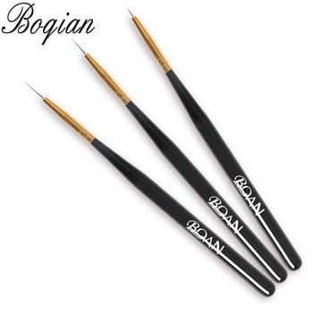 BQAN 3/5/7Pcs Черна четка за дизайн на нокти Накрайник за рисуване Рисуване Дърворезба Dotting Pen Gel Brush Liner Gel UV Polish Tool Писалка за нокти