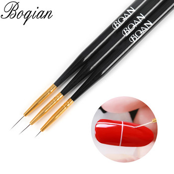 BQAN 3/5/7Pcs Μαύρο πινέλο νυχιών Σχεδιασμός Συμβουλή Ζωγραφική Σχέδιο σκάλισμα Dotting Pen Gel Brush Gel Liner Gel UV Polish Tool Nail Pen