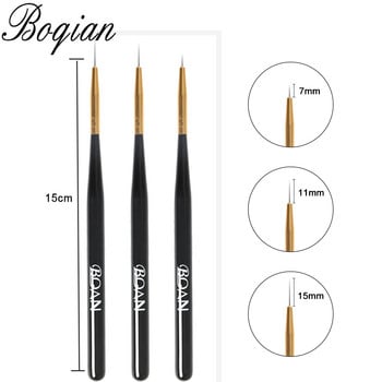 BQAN 3/5/7Pcs Μαύρο πινέλο νυχιών Σχεδιασμός Συμβουλή Ζωγραφική Σχέδιο σκάλισμα Dotting Pen Gel Brush Gel Liner Gel UV Polish Tool Nail Pen