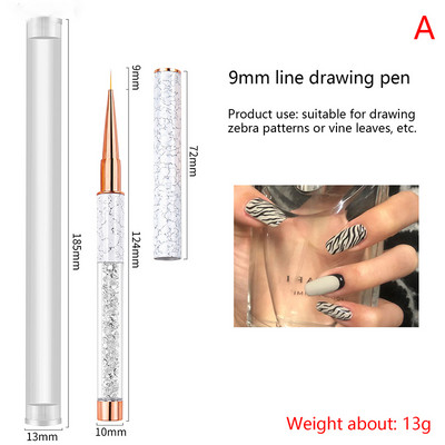 Akril körömdíszítő ecset körömdíszítő ecsetek kupakkal Nail Art Tips Építőkefe manikűr eszközök 1 db