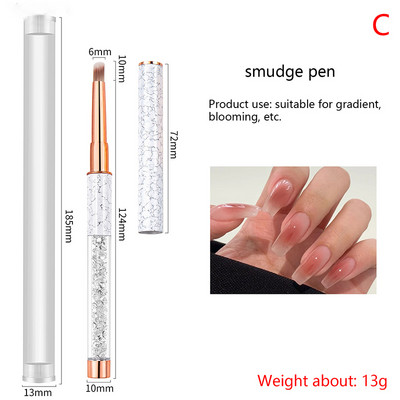 Akril körömdíszítő ecset körömdíszítő ecsetek kupakkal Nail Art Tips Építőkefe manikűr eszközök 1 db