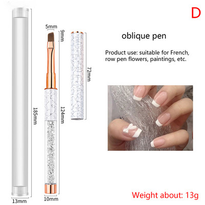 Akril körömdíszítő ecset körömdíszítő ecsetek kupakkal Nail Art Tips Építőkefe manikűr eszközök 1 db