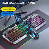 Tipkovnica s RGB pozadinskim osvjetljenjem USB žičane profesionalne igraće punk tipkovnice računalo PC žičano miš 3200dpi egonomska tipkovnica