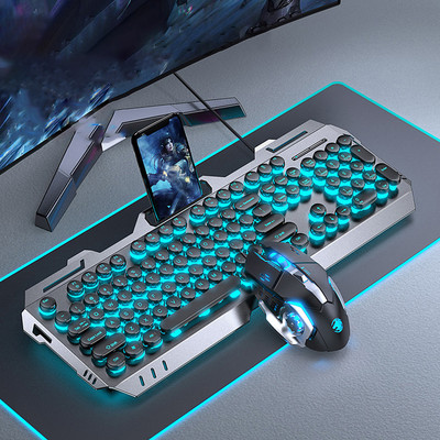 Tipkovnica s RGB pozadinskim osvjetljenjem USB žičane profesionalne igraće punk tipkovnice računalo PC žičano miš 3200dpi egonomska tipkovnica