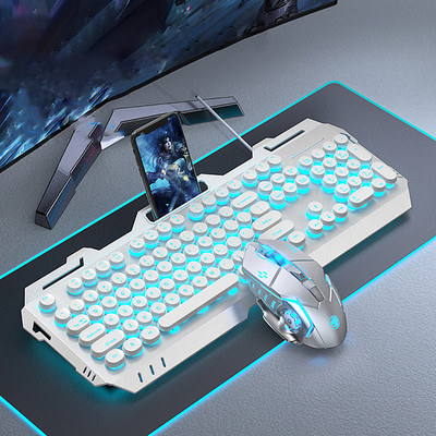 Tipkovnica s RGB pozadinskim osvjetljenjem USB žičane profesionalne igraće punk tipkovnice računalo PC žičano miš 3200dpi egonomska tipkovnica