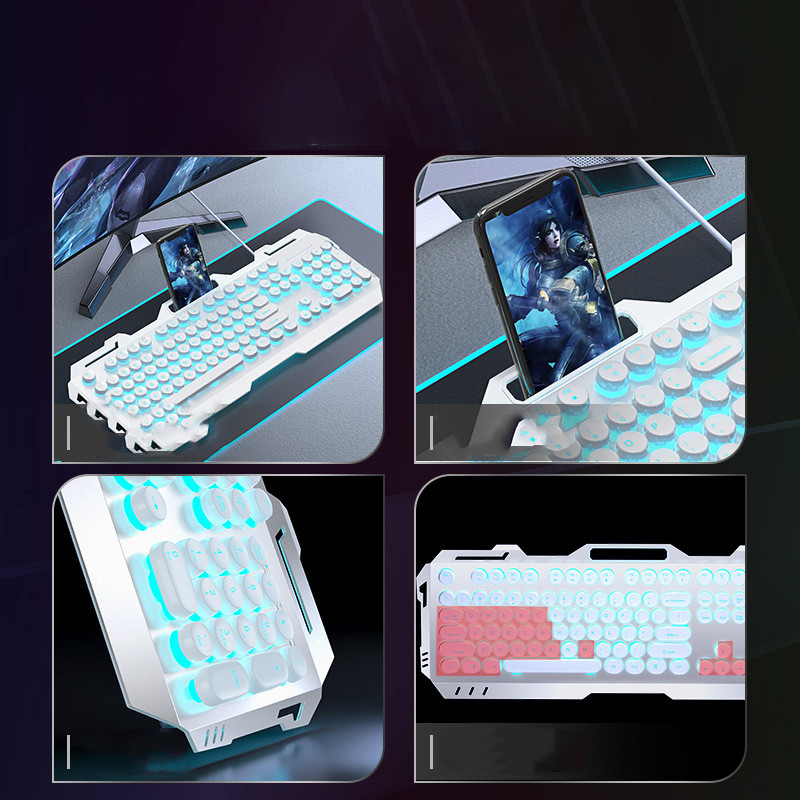 Tipkovnica s RGB pozadinskim osvjetljenjem USB žičane profesionalne igraće punk tipkovnice računalo PC žičano miš 3200dpi egonomska tipkovnica