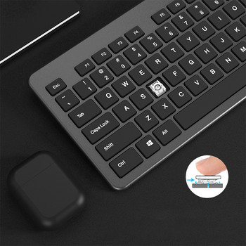 Ултра тънка 2.4G безжична клавиатура за настолен компютър лаптоп Безшумен офис 104 клавишни клавиатури за Macbook/Lenovo/Dell/ASUS клавиатура