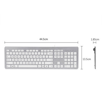 Ултра тънка 2.4G безжична клавиатура за настолен компютър лаптоп Безшумен офис 104 клавишни клавиатури за Macbook/Lenovo/Dell/ASUS клавиатура