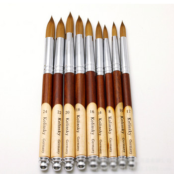 TIANMI Kolinsky Акрилна четка за нокти 1 бр. Дървена дръжка UV гел лак Nail Art Extension Builder Pen Рисуващи четки