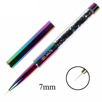 BQAN 1 ΤΕΜ. Πολύχρωμο πινέλο νυχιών UV Gel Nail Art Brush Line Painting Brush Crystal Acrylic Thin Liner Drawing Pension Εργαλεία μανικιούρ