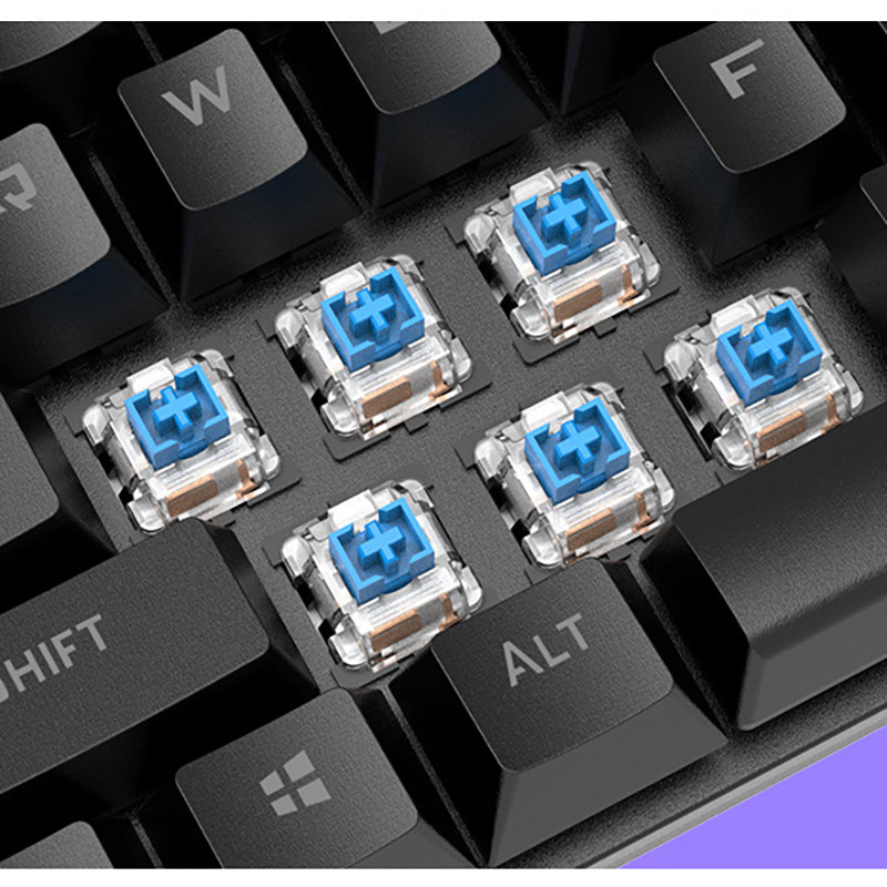 Īsta Mehāniskā Klaviatūra 87 Taustiņi USB Datoru Piederumi Tastatūra ar Led aizmugurgaismojumu Spēļu Metāla Vadu Klaviatūras Zils Slēdzis