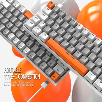 RGB Light Gaming Keyboard USB Wired Comptuer Ergonomics Mini 62 Keys Keyboards Russian English Механична клавиатура Червен превключвател