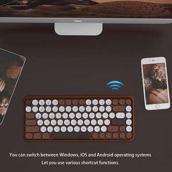 Пънк Bluetooth клавиатура Преносим телефон Таблет Лаптоп 84 клавиша Безжични клавиатури за IOS/window/android Офис клавиатура Безшумна