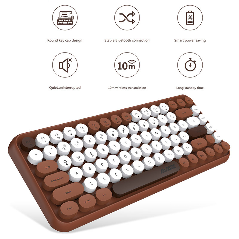 Punk Bluetooth tipkovnica Prijenosni telefon Tablet Laptop 84 tipke Bežične tipkovnice za IOS/window/android Uredska tipkovnica Bešumna