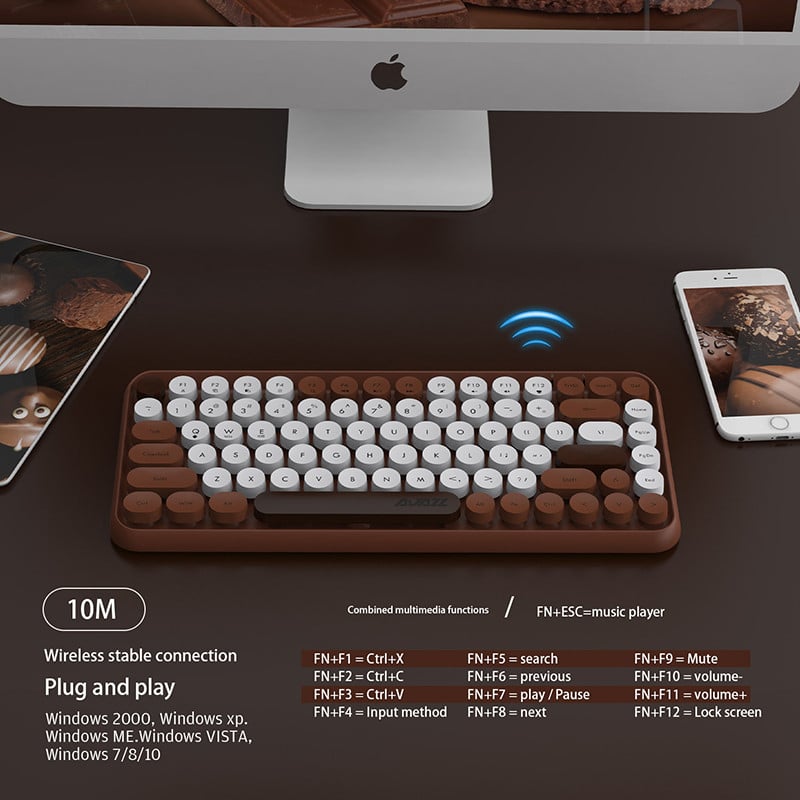 Punk Bluetooth tipkovnica Prijenosni telefon Tablet Laptop 84 tipke Bežične tipkovnice za IOS/window/android Uredska tipkovnica Bešumna