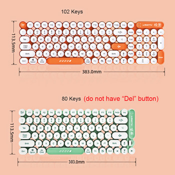 Безжична пънк клавиатура Безшумна клавиатура с 88 102 клавиша за Mac/Windows/Android/IOS телефон, лаптоп, таблет, клавиатура, клавиатура с LED подсветка