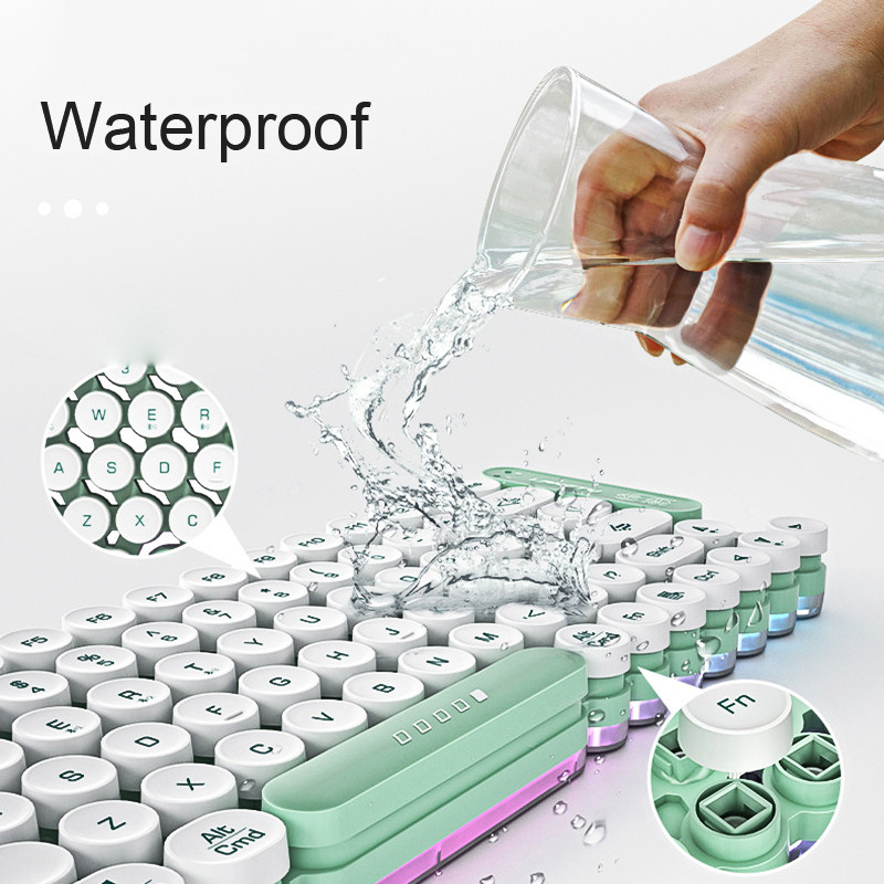 Tastatură Punk fără fir Silențioasă 88 102 taste Tastatură pentru Mac/Windows/Android/IOS Telefon Laptop Tabletă Tastatură LED Tastatură iluminată din spate