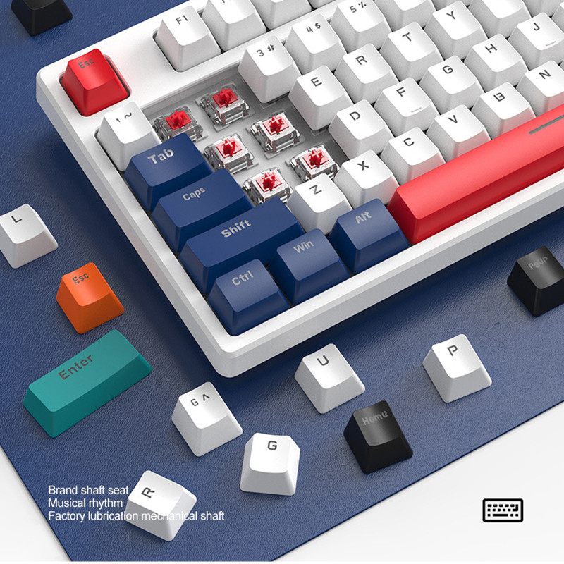Κόκκινο διακόπτη μηχανικό πληκτρολόγιο για υπολογιστή υπολογιστή Laptop τύπου C Ενσύρματα επαγγελματικά πληκτρολόγια παιχνιδιών 87 πλήκτρων Πληκτρολόγιο LED με οπίσθιο φωτισμό