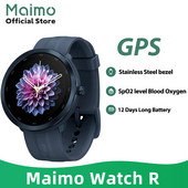 Παγκόσμια έκδοση Maimo Watch R Smartwatch GPS Blood Oxygen 1,3" Στεφάνη από ανοξείδωτο ατσάλι Καρδιακό ρολόι 12 ημερών μπαταρίας