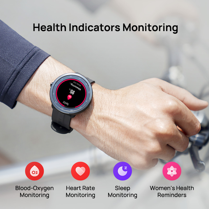 Παγκόσμια έκδοση Maimo Watch R Smartwatch GPS Blood Oxygen 1,3" Στεφάνη από ανοξείδωτο ατσάλι Καρδιακό ρολόι 12 ημερών μπαταρίας