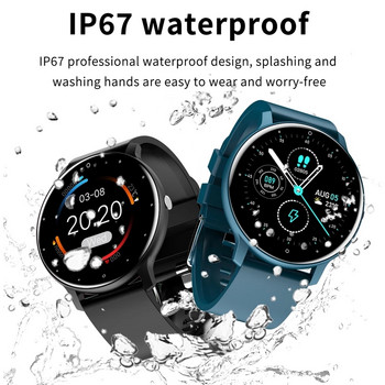 2021 Нов смарт часовник Мъже Жени Пълен сензорен екран Спортен фитнес часовник IP67 Водоустойчив Bluetooth за Android IOS Смарт часовник Мъже