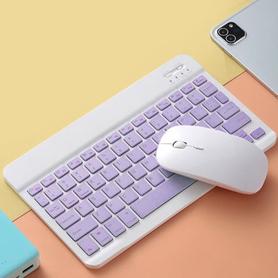 Tastatură universală pentru laptop, tabletă, telefon, mouse fără fir pentru Ipad 5th 6th 10.2 Air 3 Tastatură compatibilă cu Bluetooth pentru Samsung