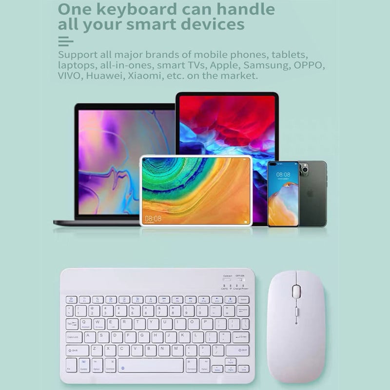 Universaalne sülearvuti tahvelarvuti telefoni juhtmeta klaviatuuri hiir Ipadile 5th 6th 10.2 Air 3 Bluetoothiga ühilduv klaviatuur Samsungile