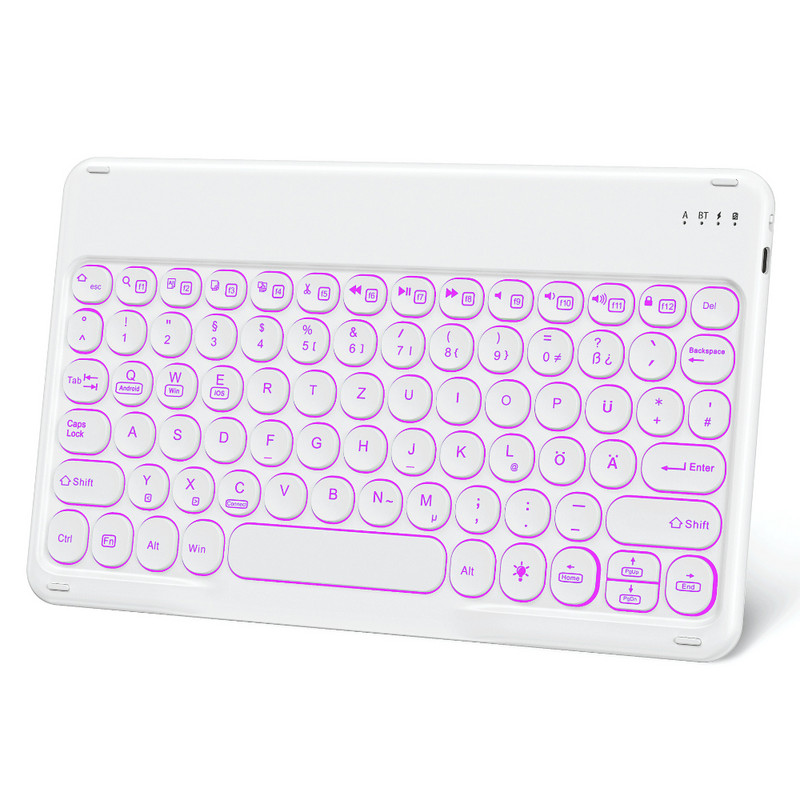 Tablet Bežična tipkovnica 7 LED pozadinsko osvjetljenje 10 inčna tipkovnica Punjive tipkovnice za IOS Windows Android tipkovnica ruski španjolski