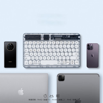 2022 Прозрачна безжична клавиатура с LED светлина Телефон Таблет Акумулаторна клавиатура за iPad/Samsung/Xiaomi Клавиатури Подсветка