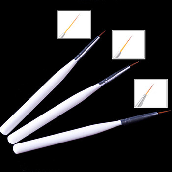 3 бр./компл. бяла цветна дръжка четка за нокти с капачка за рисуване с UV гел четка за рисуване с четка за рисуване с форма на ветрило Инструмент за маникюр