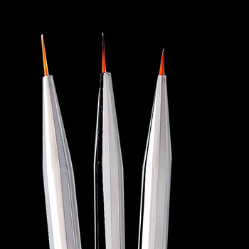 3 τεμάχια/σετ Λευκό χρώμα με λαβή για νύχια βούρτσα με καπάκι ζωγραφική UV gel βούρτσα σχεδίασης Εργαλείο μανικιούρ σχήματος ανεμιστήρα