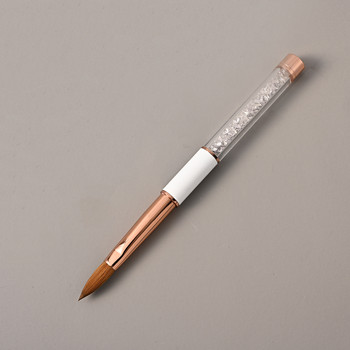 Kolinsky Sable Acrylic Nail Brush Crimped UV Gel Builder Pen Brush Crystal Handle Liquid Powder DIY Εργαλεία σχεδίασης νυχιών για μανικιούρ