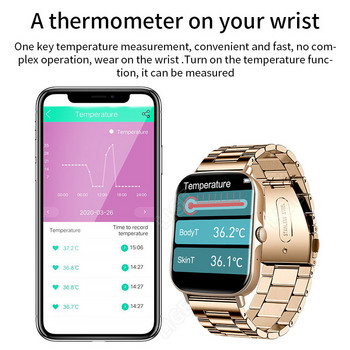 LIGE New Dial Call Smart Watch Men 2022 Full Touch Body Temperature Tracker Sports Fitness Tracker Αδιάβροχο Ανδρικό Smartwatch Γυναικείο + κουτί