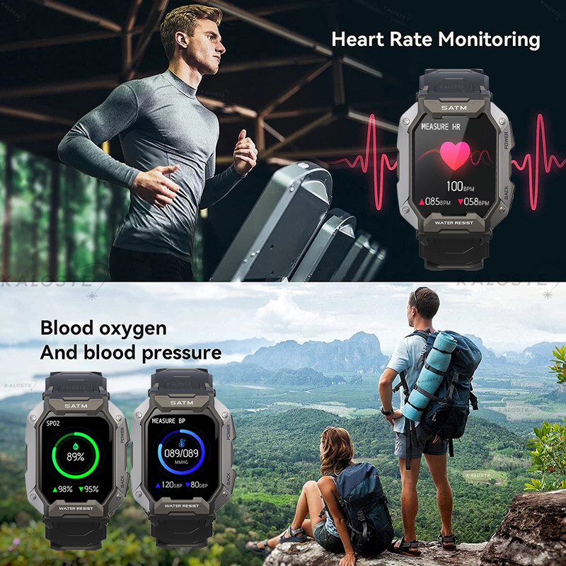 Στρατιωτικό ρολόι εξωτερικού χώρου 5ATM Αδιάβροχα ρολόγια Bluetooth Smartwatch Sport For Men Watch 2023 Νέο ρολόι για Xiaomi realme Huawei