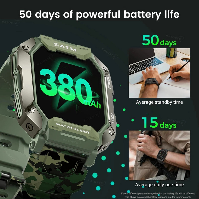 Στρατιωτικό ρολόι εξωτερικού χώρου 5ATM Αδιάβροχα ρολόγια Bluetooth Smartwatch Sport For Men Watch 2023 Νέο ρολόι για Xiaomi realme Huawei