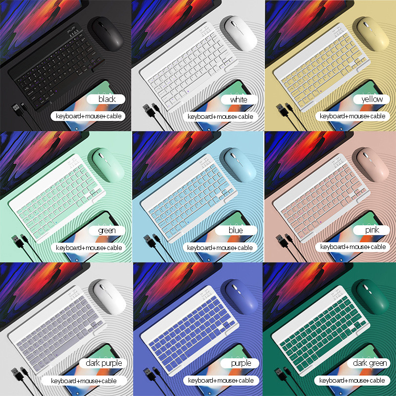 Kórejská/španielska/ruská klávesnica Bezdrôtová nabíjateľná klávesnica/myš pre iPad Air pre Xiaomi Mipad 5 pre Samsung Tablet Klávesnica